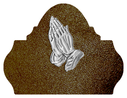 DARAY L 516 SL SH BR Silver Praying Hands Shimmer Brown Background
